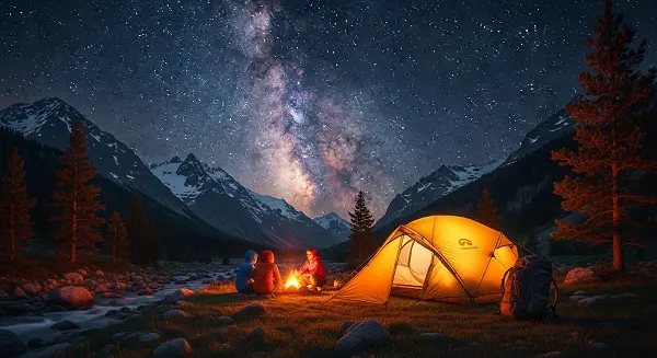 Camping in mountains